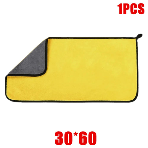 1/2/6pcs Microfiber Cleaning Towel Thicken Soft Drying Cloth Car Body