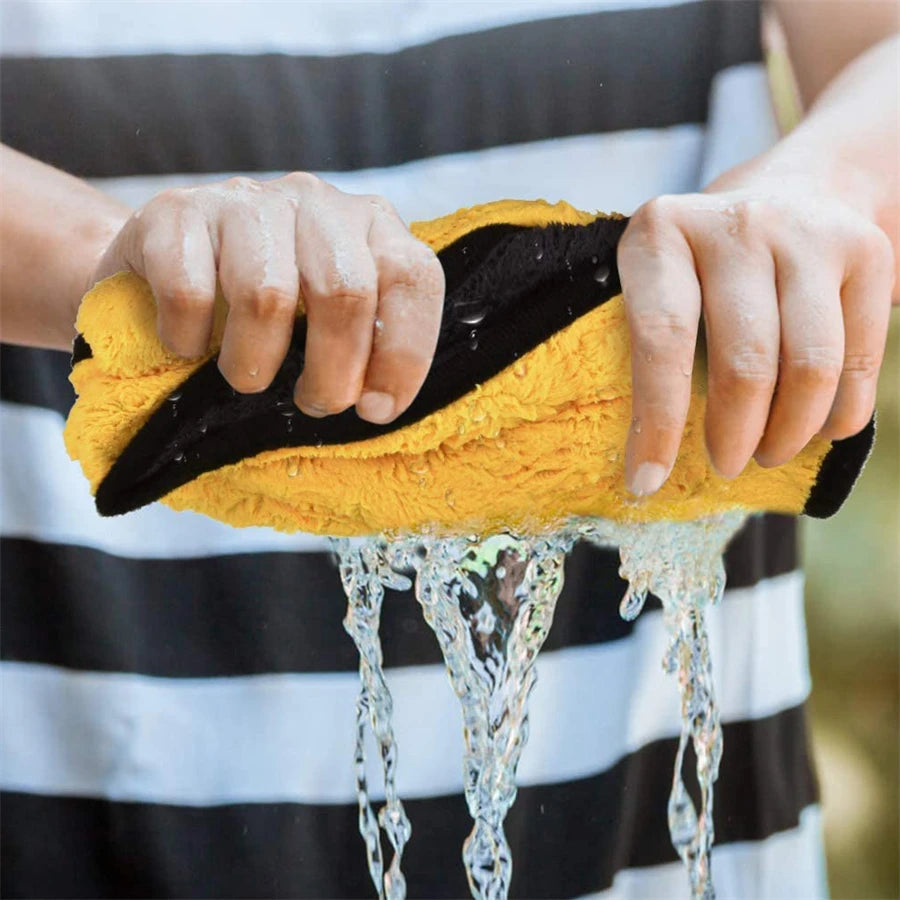 1/2/6pcs Microfiber Cleaning Towel Thicken Soft Drying Cloth Car Body