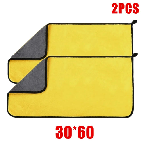 1/2/6pcs Microfiber Cleaning Towel Thicken Soft Drying Cloth Car Body