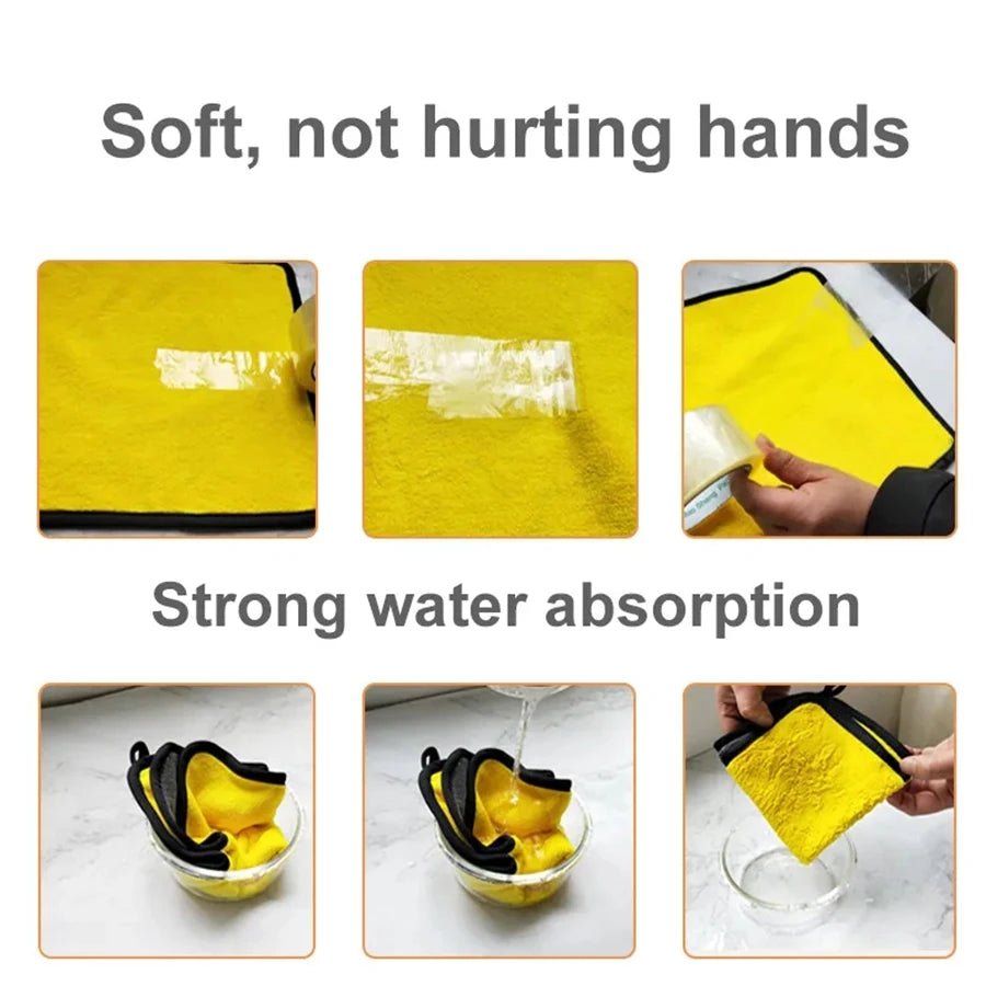 1/2/6pcs Microfiber Cleaning Towel Thicken Soft Drying Cloth Car Body